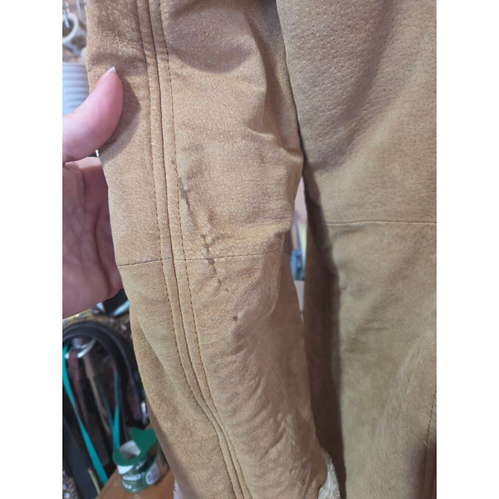 Y2K 100% Suede Penny Lane Outbrook Coat with Shearing Lining Womens Sz Large Tan - Picture 6 of 9